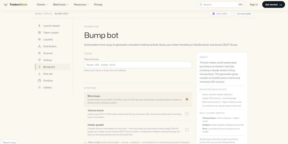 bot configuration screen web